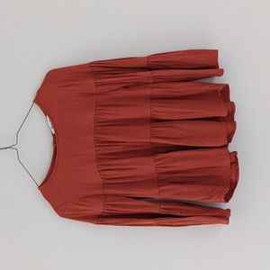 Madewell Tiered Orange Blouse